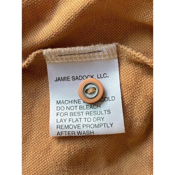 Jamie Sadock Medium Golf‎ Top Shirt Tennis Sleeveless Piping Detail Beige Gold - Picture 9 of 9